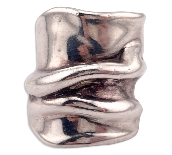 size 7.25 sterling silver electro-form wide chunky ring