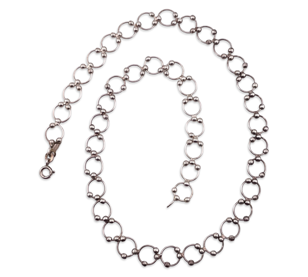 sterling silver 17 1/2" circle necklace