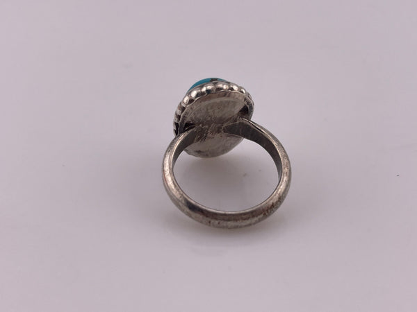 size 4 sterling silver turquoise ring