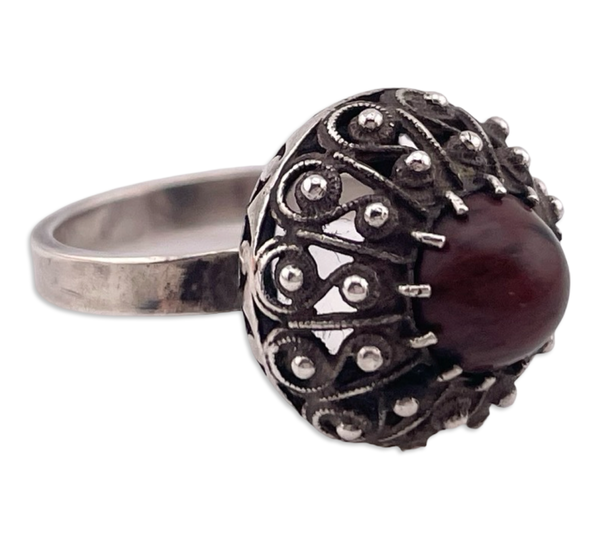 size 6.5 sterling silver mahogany obsidian ring