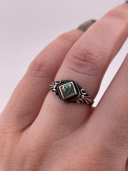 size 7 sterling silver abalone ring