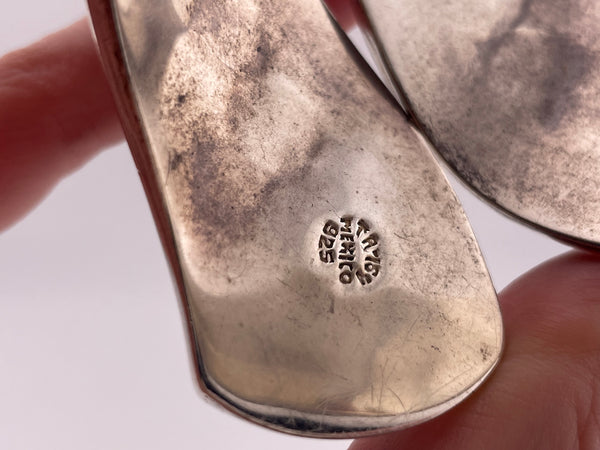 sterling silver stoneless Mexican dome ball design bypass clamper bracelet