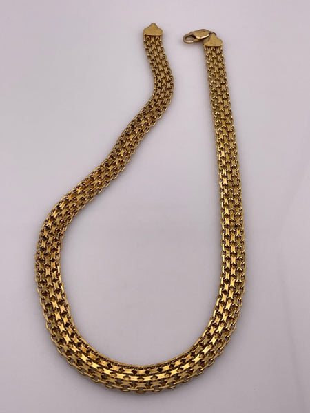 sterling silver gold plated 18" textured chain necklace