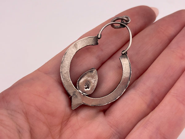 sterling silver amethyst dot design pendant