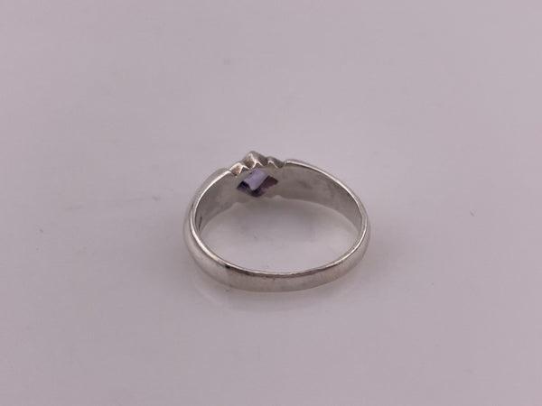 size 6.5 sterling silver faceted amethyst ring