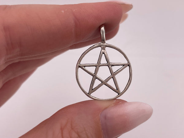sterling silver pentacle star pendant