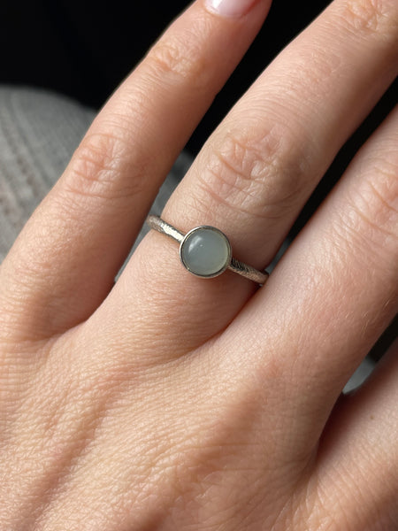 size 6.5 sterling silver aventurine textured ring