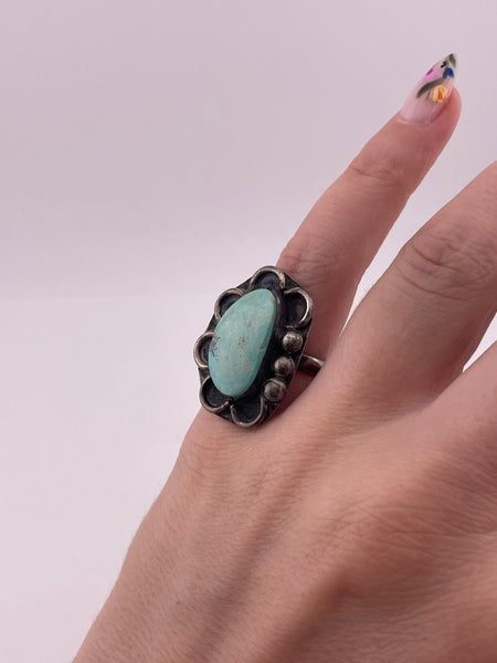 size 5.5 sterling silver turquoise ring