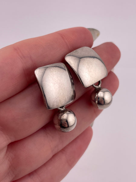 sterling silver Silpada stoneless square ball post earrings