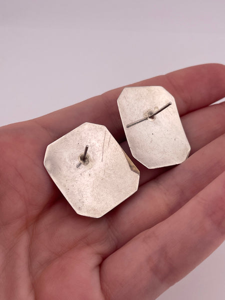 sterling silver onyx post earrings