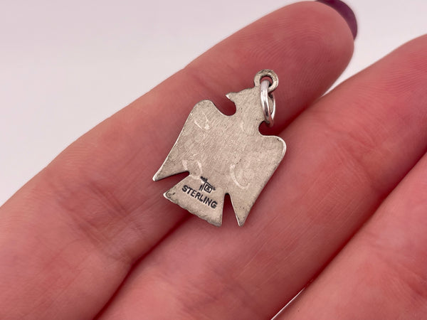 sterling silver rhodium plated Bell Trading Post Thunderbird turquoise pendant