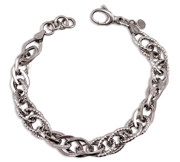 sterling silver multi-link chain bracelet