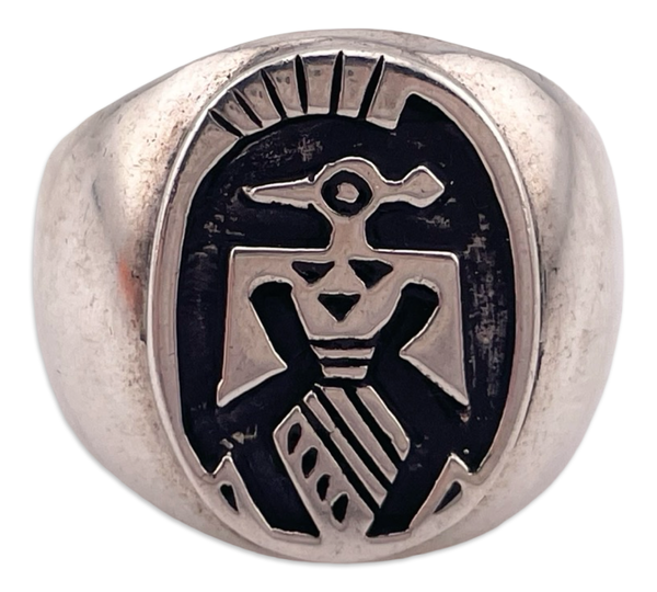 size 10.5 sterling silver thunderbird ring
