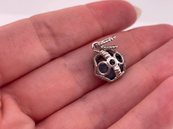 sterling silver faceted topaz pendant ***Cracked Stone***