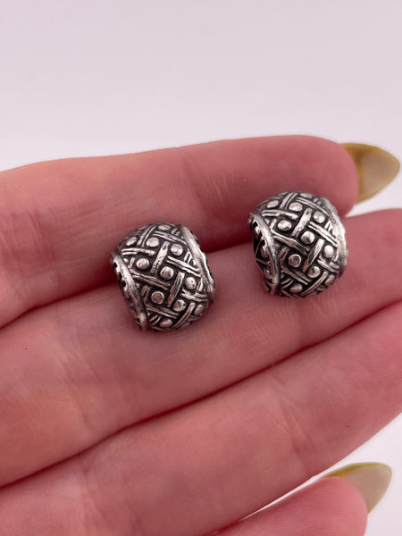 sterling silver stoneless textured post earrings