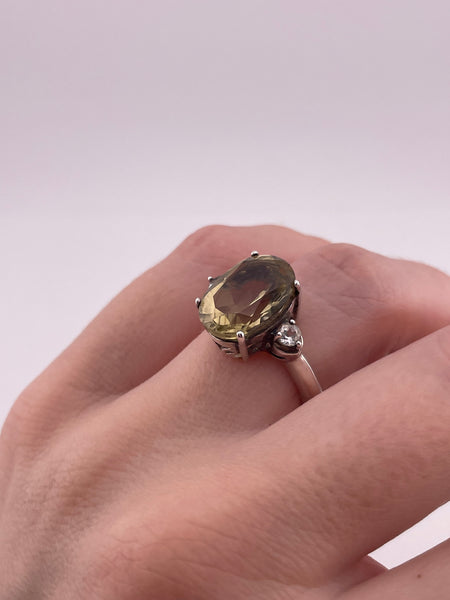 size 7.25 sterling silver faceted citrine topaz ring
