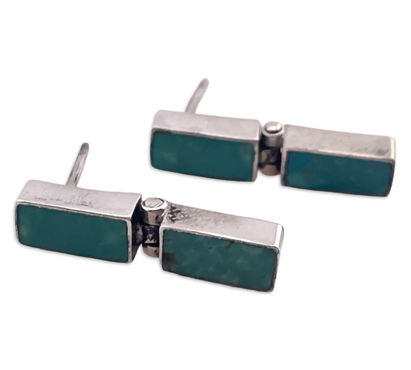 sterling silver turquoise post door-knocker earrings