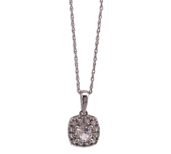 sterling silver delicate rhinestone pendant necklace