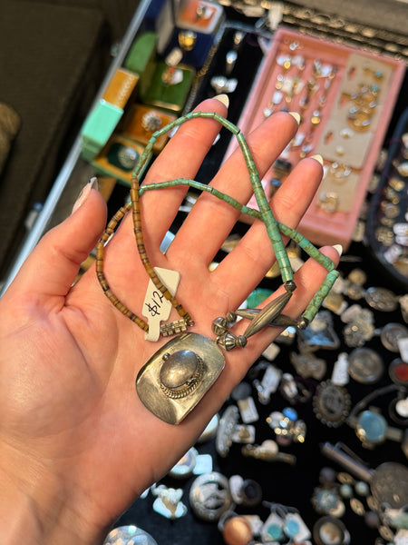 RESERVED PRIVATE LISTING -- sterling silver cowboy hat necklace C2