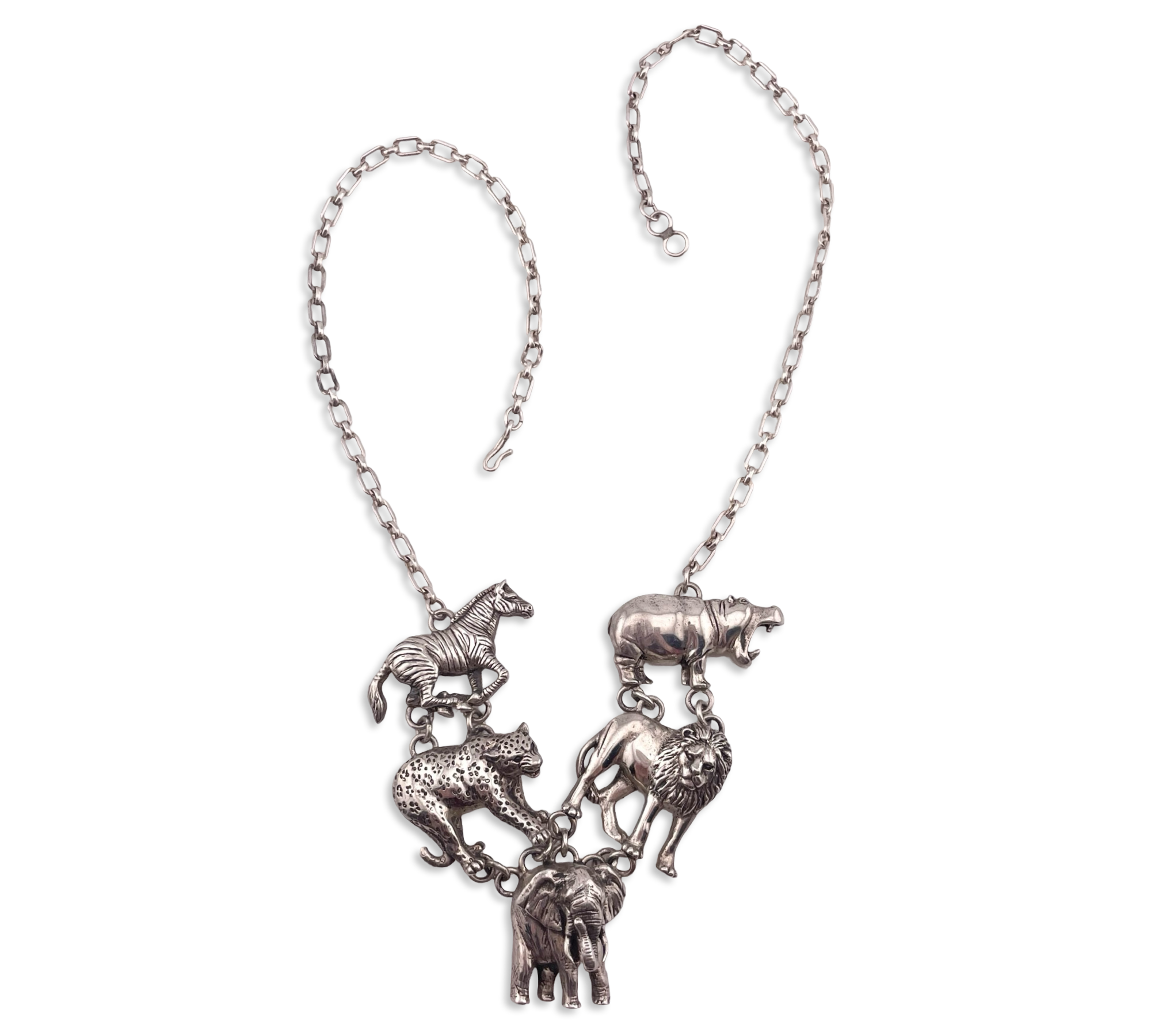 sterling silver 1991 Carol Felley safari animal necklace