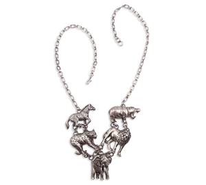 sterling silver 1991 Carol Felley safari animal necklace