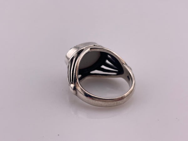 size 7.25 sterling silver east west druzy doublet ring