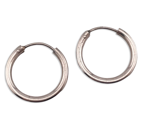 sterling silver 7/8" tube hoop earrings