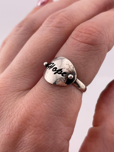 size 6.75 sterling silver 'hope' ring