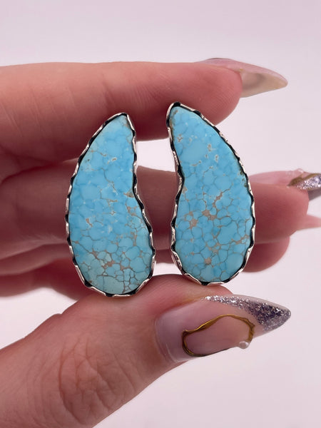 sterling silver turquoise clip on earrings