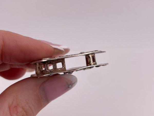 sterling silver double sided artisan textured pendant