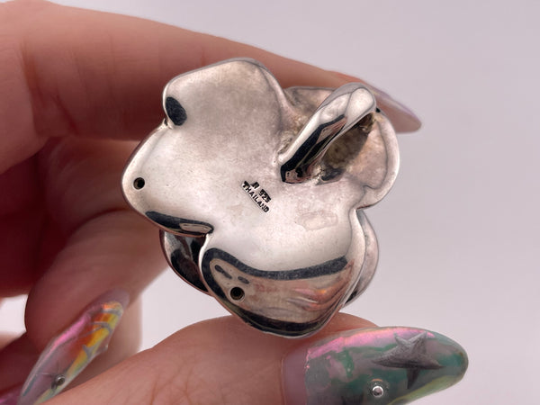 sterling silver hollow rose flower pendant