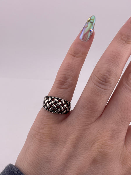size 6.25 sterling silver woven design ring