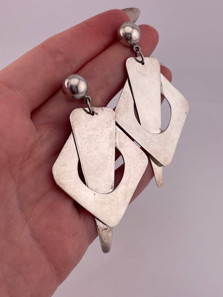 sterling silver 2-3/4" stoneless post dangle earrings ***Non Sterling Posts***