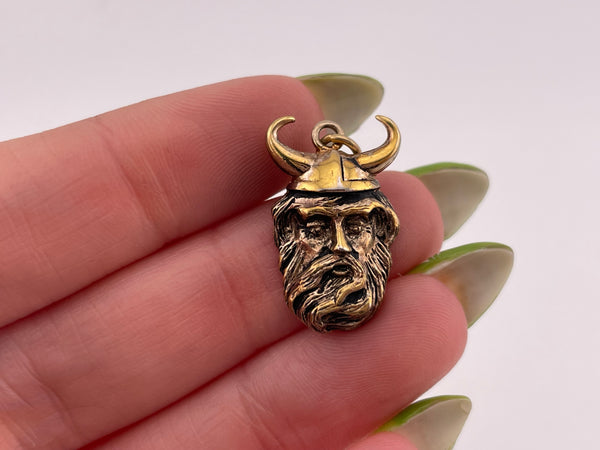 sterling silver gold plated viking pendant