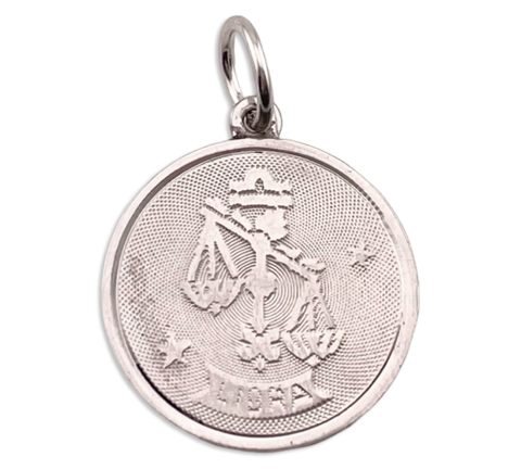 sterling silver Libra zodiac sign pendant