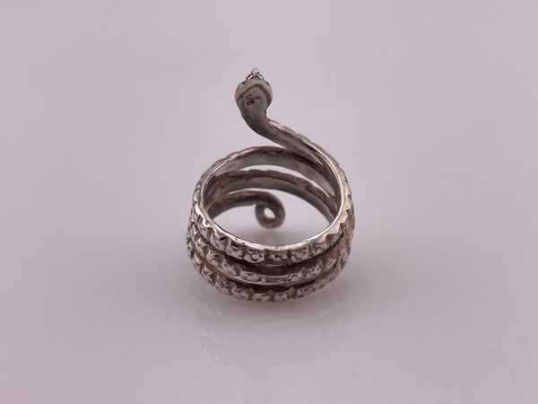 size 6 sterling silver coiled snake ring