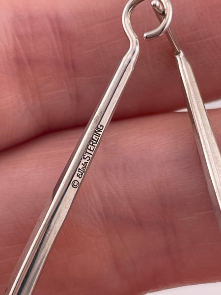 sterling silver Ed Levin stoneless teardrop post earrings