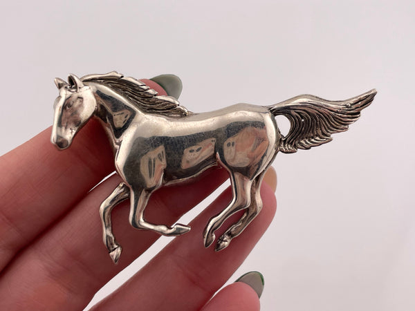 sterling silver artisan Glen Sandoval horse brooch pin