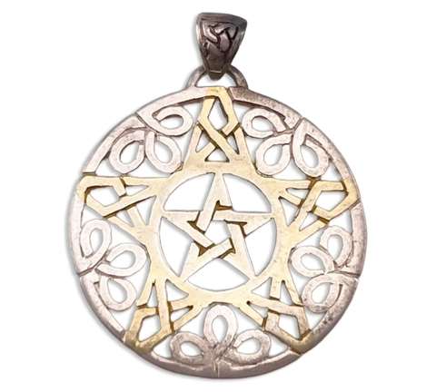 sterling silver gold wash pentagram star pendant