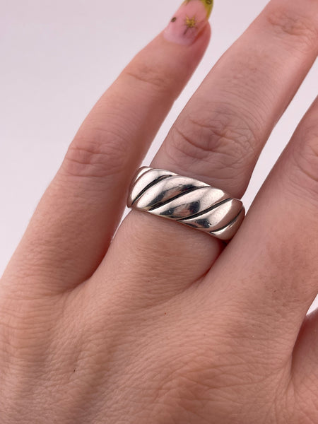 size 7 sterling silver David Yurman 8mm sculpted cable band ring