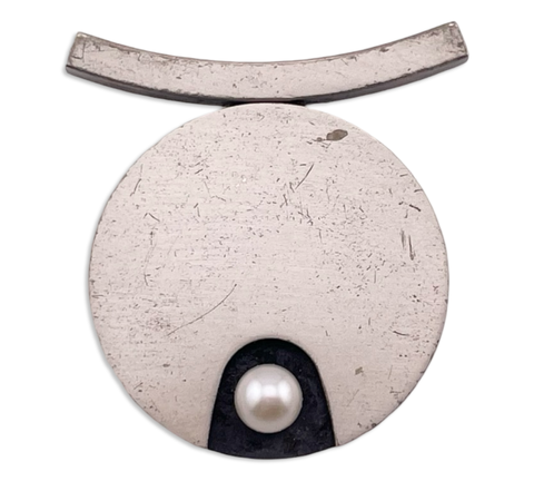 sterling silver matte finish pearl pendant ***AS IS***