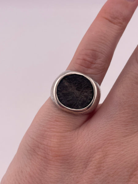 size 6.75 sterling silver very worn ancient coin replica ring