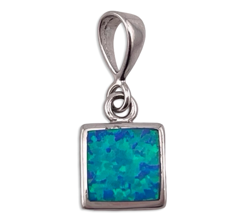 sterling silver synthetic opal pendant