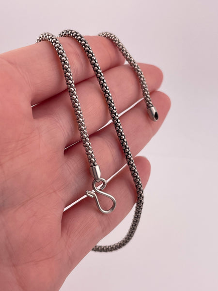 sterling silver 16" popcorn chain necklace