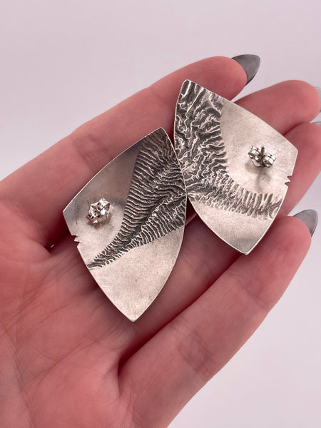 sterling silver textured artisan post earrings