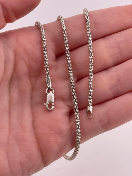 sterling silver 18" 2.4mm popcorn chain link necklace