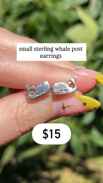 RESERVED PRIVATE LISTING -- sterling silver whale earrings C2