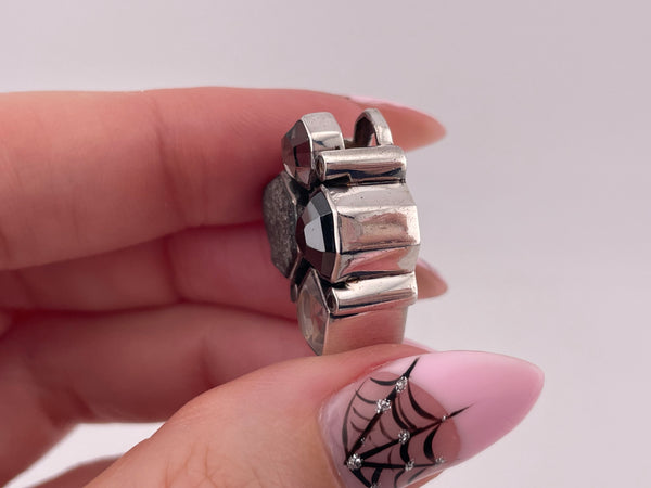 sterling silver Lori Bonn quartz hematite druzy pendant