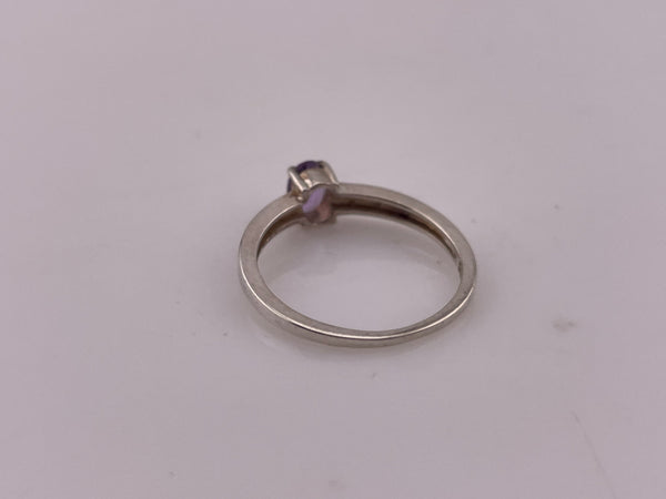 size 8.25 sterling silver faceted amethyst ring
