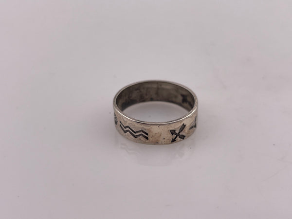 size 6 sterling silver rhodium plated Bell Trading Post stamped band ring